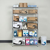 رف سلكي عالي التحمل بستة أرفف - فضي